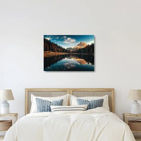 Tablou pe sticlă - Alpi, Italia, Dolomiți, Lago Antorno (70x50 cm)