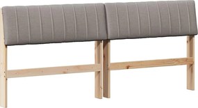 vidaXL Tăblie tapițată Gri taupe 180 cm Lemn de pin masiv