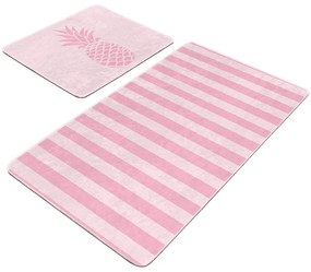 Covorașe de baie roz 2 buc. din catifea 60x100 cm – Mila Home