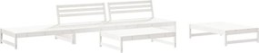 vidaXL Set mobilier de grădină, 6 piese, alb, lemn masiv pin