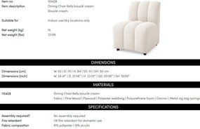 Scaun design LUX Kelly, Boucle cream