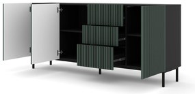 Comodă F 3D3S 200 Rowanna (Negru + Verde închis). 1125077