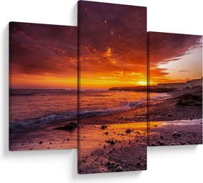 Tablou cu apus de soare la mare (90x60 cm)
