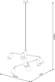 Lustră neagră din metal Virta – Sollux