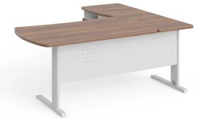 Statie de lucru de colt Manager 180 x 160 cm, stânga, nuca warmia / alb