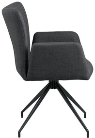 Set de scaune de sufragerie gri închis cu cotiere 2 buc. tapițat Laura – Actona