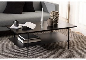 Masă de cafea cu blat în decor de lemn de frasin Actona Angus, negru