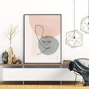 Poster - Abstracție cu fața de femeie (A4)