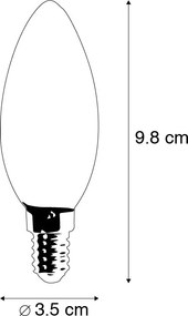 Set de 3 becuri LED E14 cu luminozitate reglabilă tip lumânare B35 5W 380lm 2700K
