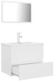 Set mobilier de baie, alb, PAL Alb, 60 x 38.5 x 45 cm, 1