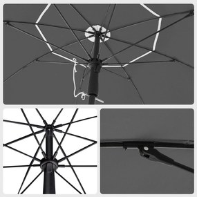 Umbrelă SOLARA, Ø160 cm, gri SongmicsHome