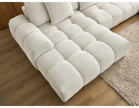 Colțar alb extensibil/cu spațiu de depozitare cu tapițerie din chenille (cu colț pe partea dreaptă/în formă de "U") Everest – Bobochic Paris