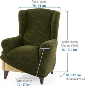 Nueva Textura Huse care se întind foarte bine NIAGARA verzi fotoliu clasic (l. 70 - 95 cm)