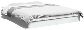 842007 vidaXL Cadru de pat, alb, 160x200 cm, lemn prelucrat