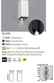 Aplica LED de exterior ambientala design modern IP54 BLIND gri