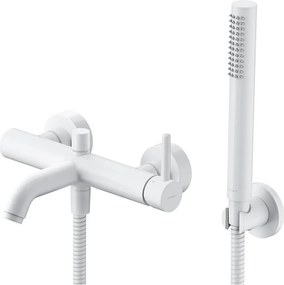 Baterie cada-dus Omnires Y monocomanda finisaj alb mat cu set de dus