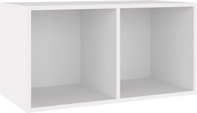 vidaXL Cutie de depozitare viniluri, alb, 71x34x36 cm, lemn compozit