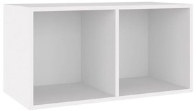 800117 vidaXL Cutie de depozitare viniluri, alb, 71x34x36 cm, lemn compozit