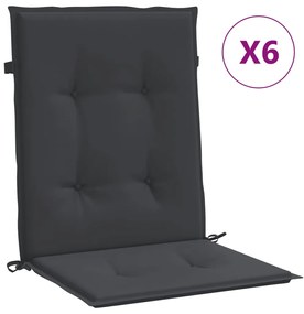 Perne scaun de gradina, 6 buc., negru, 100 x 50 x 3 cm 6, Negru, 100 x 50 x 3 cm