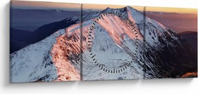 Tablou - Panoramă montană de iarnă II. (cu ceas) (90x30 cm)