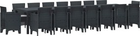 vidaXL Set de masă de grădină cu perne cu pernă 17 pcs Antracit PP