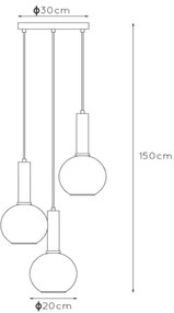 Lustră pe cablu Lucide 45402/13/30 MARIUS 3xE27/40W/230V negru