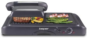 Resigilat: Gratar electric multifunctional Beper P101TOS501, 3in1, 1600W, Acoperire antiaderenta, Negru