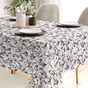 Goldea față de masă decorativă loneta - forme gri 80 x 80 cm