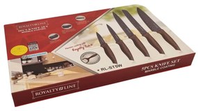 Set Cutite si curatator legume, 6 piese acoperite cu strat marmorat Royalty Line Rl ST5W