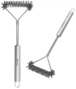 Perie de curatat gratar Kinghoff KH 1915, 41,5 cm, Maner ergonomic, Peri din otel, Inox