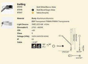 Veioza LED dimabila / Lampa de birou cu clips design ultra-modern INVITING neagra