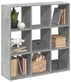 vidaXL Bibliotecă/separator cameră gri beton 102x29x103,5 cm lemn