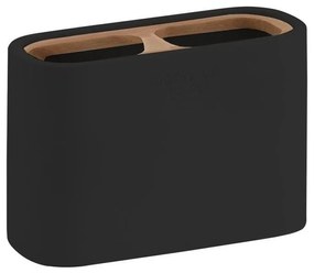 Suport de periuțe de dinți Gedy NINFEA negru/bambus