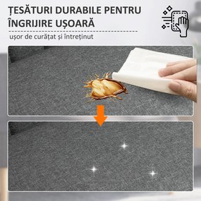 HOMCOM Canapea Modernă cu 2 Locuri din Material Textil Fără Brațe, Structura și Picioare din Lemn, 117x56,5x77 cm, Gri | Aosom Romania