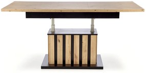 Masa de cafea Baretti extensibila stejar artizan/negru L130-170 cm