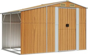 vidaXL Șopron de grădină maro deschis 277x192,5x179 cm oțel galvanizat