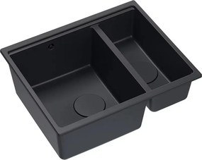 Chiuveta compozit incastrata Quadron Logan 150 negru 56x46 cm