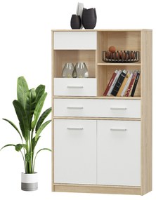 Vitrină Terrell (Stejar sonoma + alb). 1053281