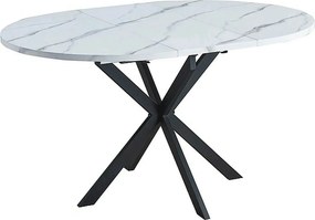 Masa extensibila pentru sufragerie GASTON, alb/negru, 100/135x100x75 c
