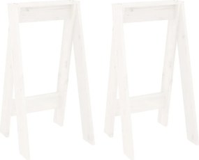 vidaXL Scaune, 2 buc., alb, 40x40x75 cm, lemn masiv de pin