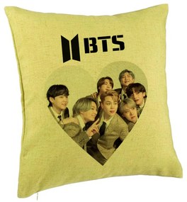 Perna Decorativa BTS Army 4, 40x40 cm, Verde, Husa Detasabila, Burduf