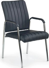 Scaun conferinta VIGOR, negru, piele ecologica/metal, 53x58x92 cm