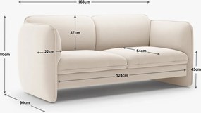 Canapea Georgia catifea Magic Velvet L168 cm