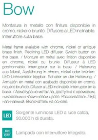 Aplica de perete LED BOW AP D26 OTTONE