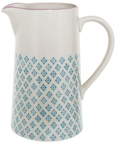 Carafă din gresie ceramică Bloomingville Patrizia, 2 l, alb-albastru