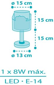Veioză pentru copii WHALE DREAMS 1xE14/8W/230V albastru Dalber 61171T