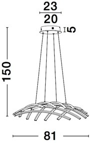 Lustra LED suspendata, dimabila design modern NARVI 81x81cm