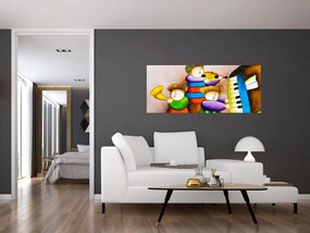 Tablou - Muzicanții, pictură (120x50 cm)