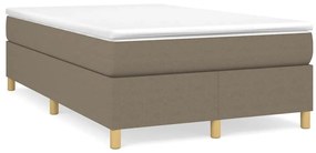vidaXL Pat box spring cu saltea, taupe, 120x190 cm material textil