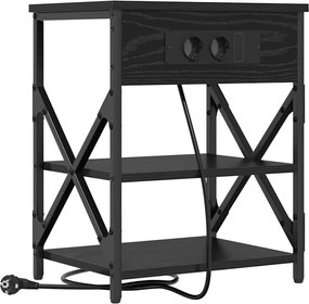 vidaXL Dulap de noapte Stejar Negru 41 x 31 x 51 cm Lemn compozit